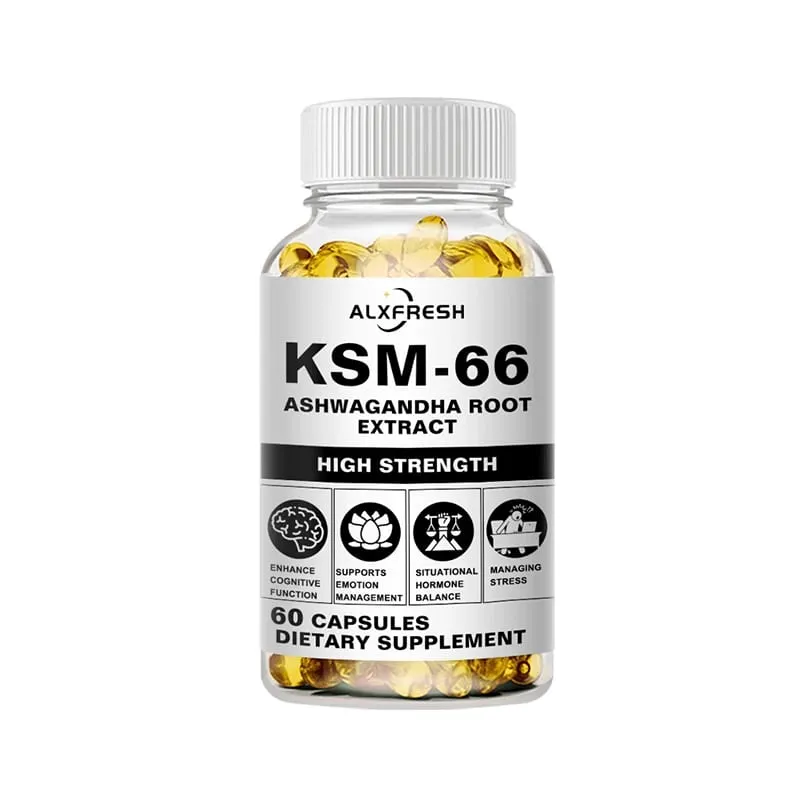 Ashwagandha 膠囊支持緩解壓力和情緒 深度睡眠 增加力量 耐力 肌肉生長和荷爾蒙平衡