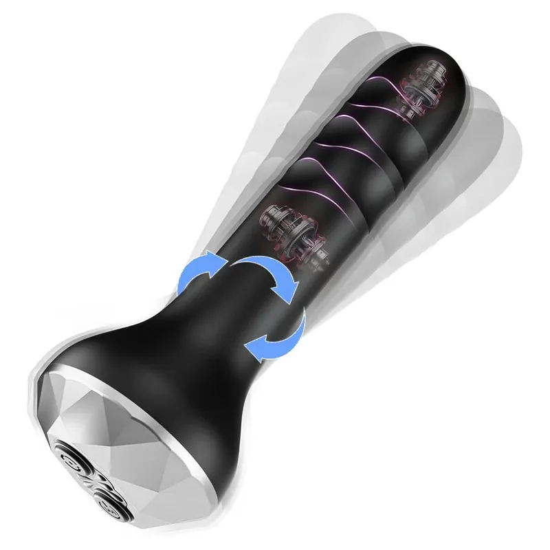 Vibratório butt plug anal brinquedos massageador de próstata com 10 vibração rotativa iniciante-amigável anal plug brinquedos sexuais para homens
