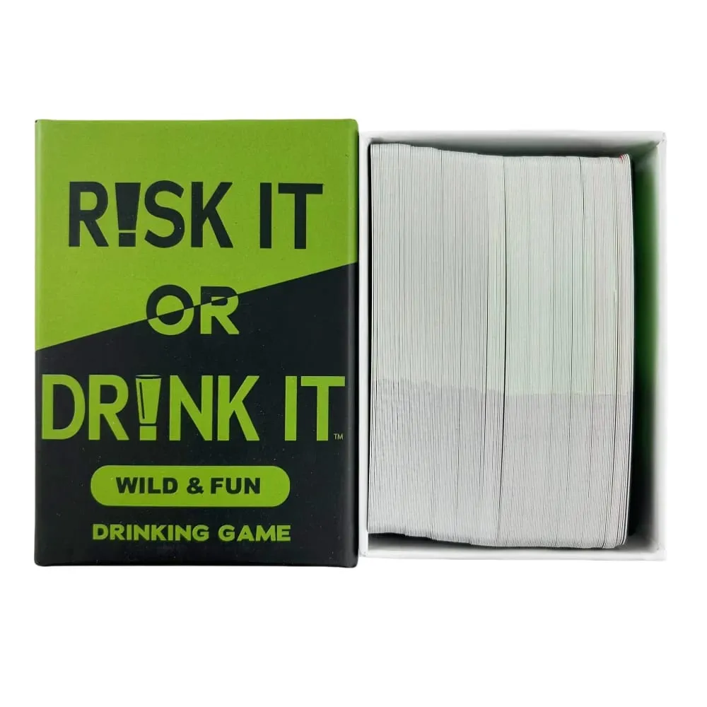 Arrisque ou beba divertido jogo de festa para jogo de cartas universitário, jogo de bebida, pré-jogo, noite, hilariante, desafios, perguntas, adulto