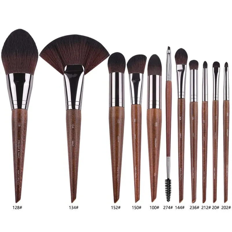 2 peças/35 peças mf pincéis de maquiagem macios de madeira natural, pó, base, corretivo, pincel de maquiagem, blush, ferramentas de sombra de cabelo sintético