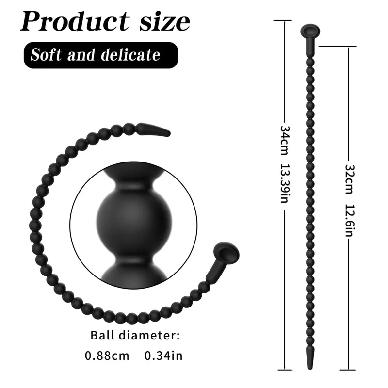 Graduated Urethral Dilator Set – 7 Sizes Soft Silicone Penis Sounding Rod for Men Reusable Sound Trainer Adult Sex Toy