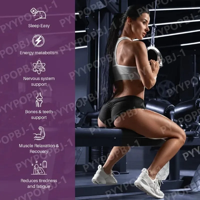 Cápsula de magnésio contém citrato de glicinato e aspartato, etc., suplemento complexo, relaxamento muscular, suporte à saúde do coração, contagem de 120