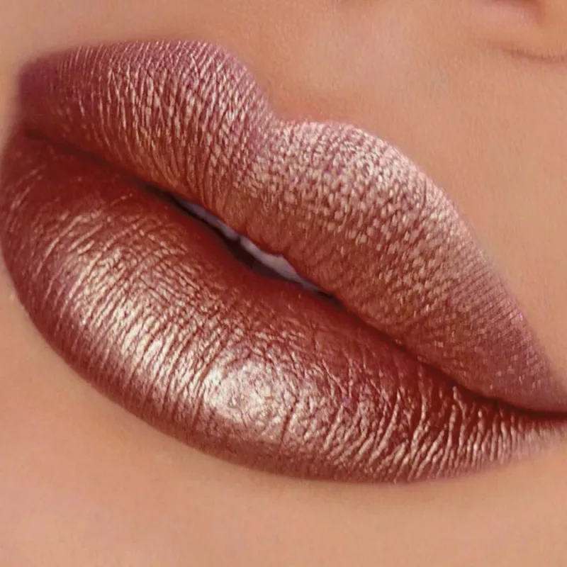 Batom metálico com glitter, acabamento hidratante, 19 cores, vermelho, rosa, brilhante, altamente pigmentado, lábios, maquiagem, presentes, cosmético, 1 peça — image 15