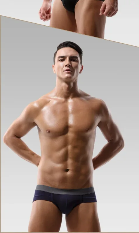 5PCS Men's three-piece briefs with U-shaped pouch, modal fabric, breathable, summer youth low-rise bottom pants