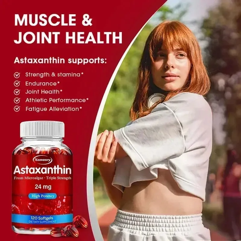 Astaxanthin 24 Mg - Promotes Cardiovascular Health Accelerates Metabolism Maintains Eye Joint and Skin Health Antioxidant
