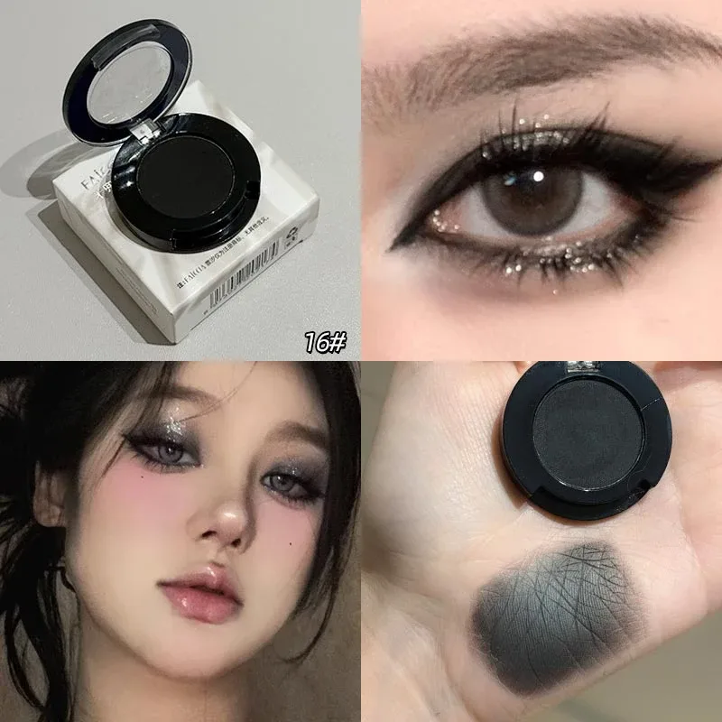 Gótico fosco vermelho sombra de olho branco deitado seda bicho sombra delineador paleta maquiagem dos olhos fosco azul punk esfumaçado sombra cosméticos