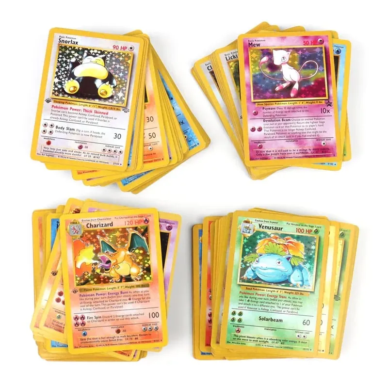 151 件/盒 1996 年第一版神奇寶貝卡片稀有噴火龍皮卡丘 Mewtwo Blastoise 收集卡片玩具英文版