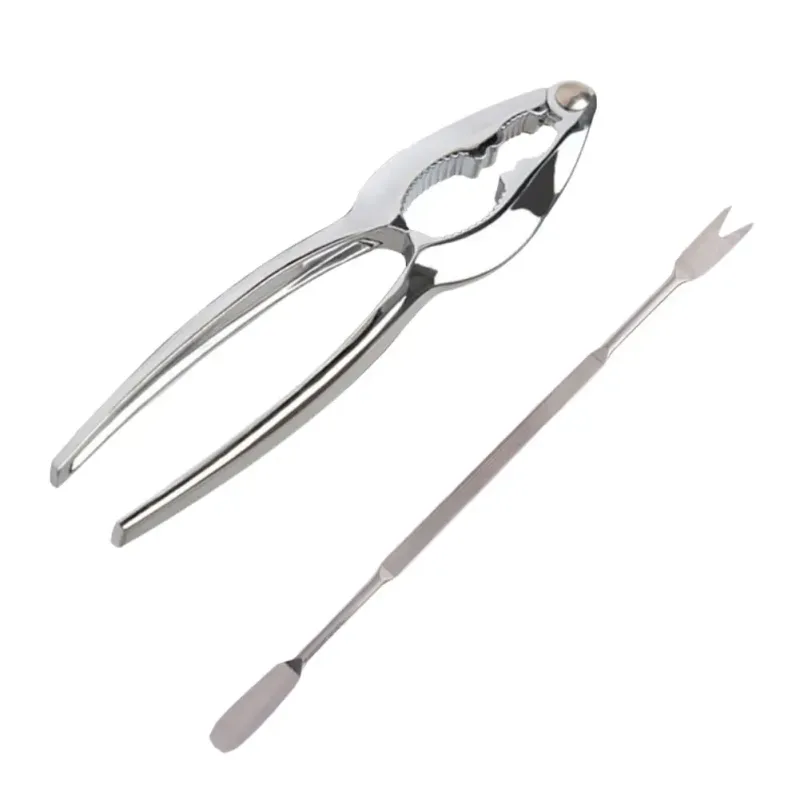 1 conjunto de aço inoxidável garfo de caranguejo ferramentas de frutos do mar lagosta cracker garfos porca cracker concha garra lagosta shellers caranguejo perna cracker kit