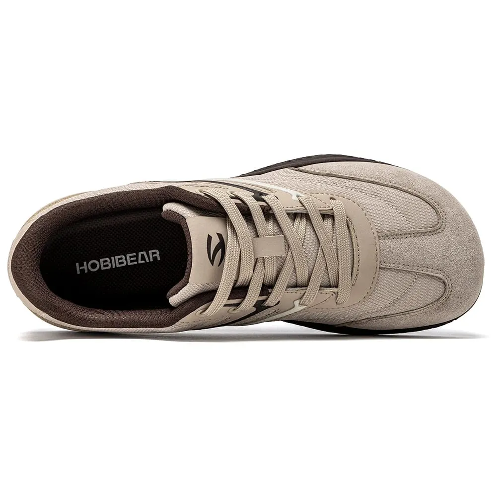Sapatos descalços de largura larga unissex couro artificial tênis minimalistas rendas retro sapatos de caminhada para mulher