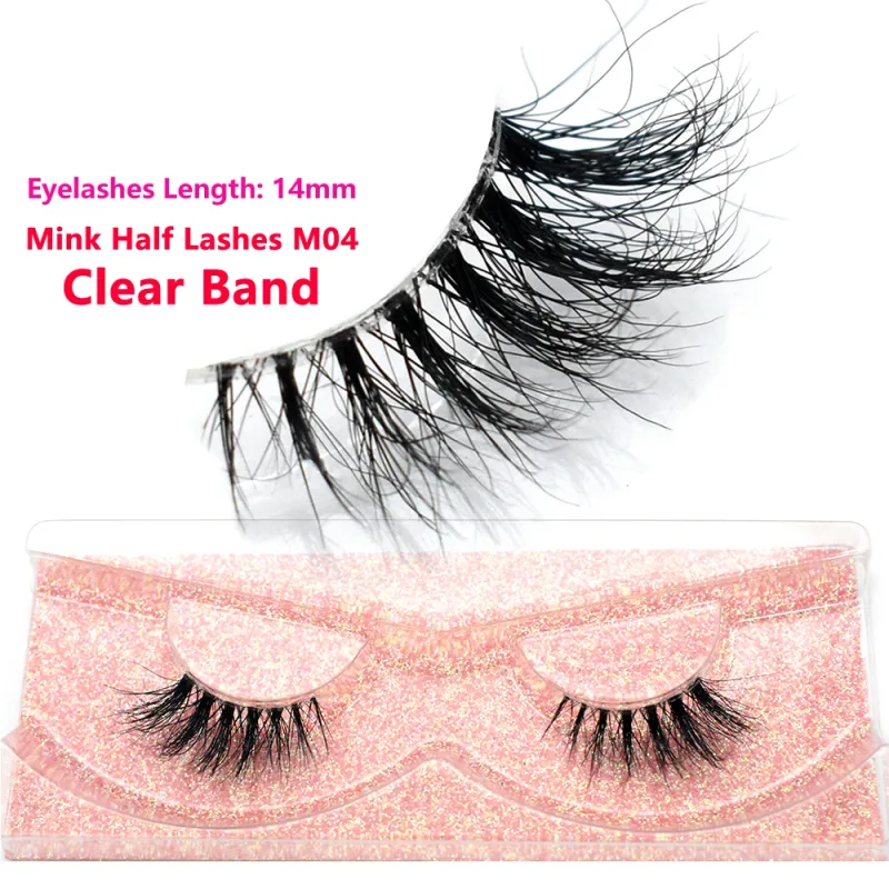 Half Eye Lashes Natural 3D Mink Short False Eyelashes Fluffy Wispy Cross Strip Fake Lashes Soft Half Eyelashes Extension Makeup — image 45