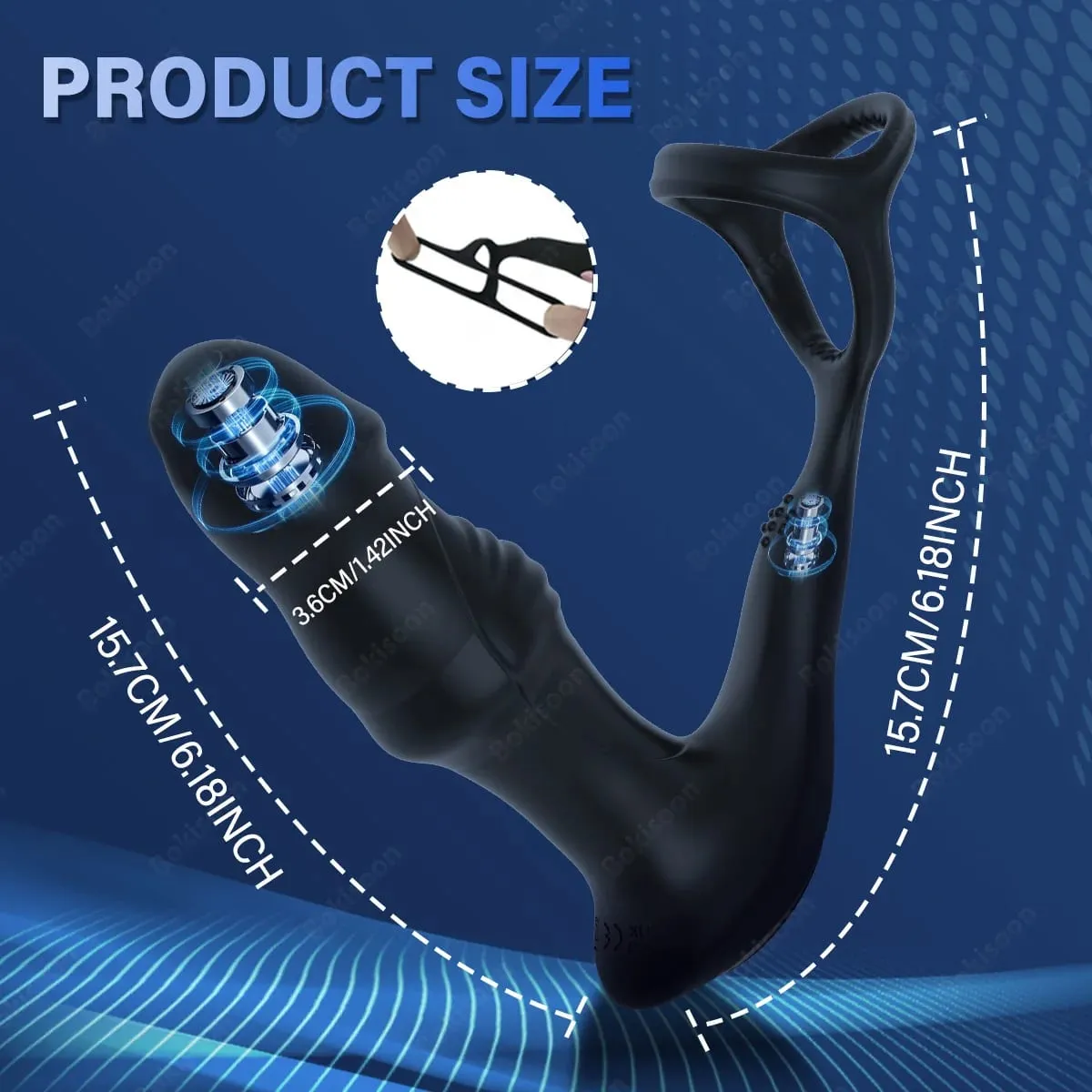 Bokisoon massageador de próstata vibrador anal 9 movimentos de impulso com anel peniano plugue anal controle remoto brinquedos sexuais p massageador esportivo