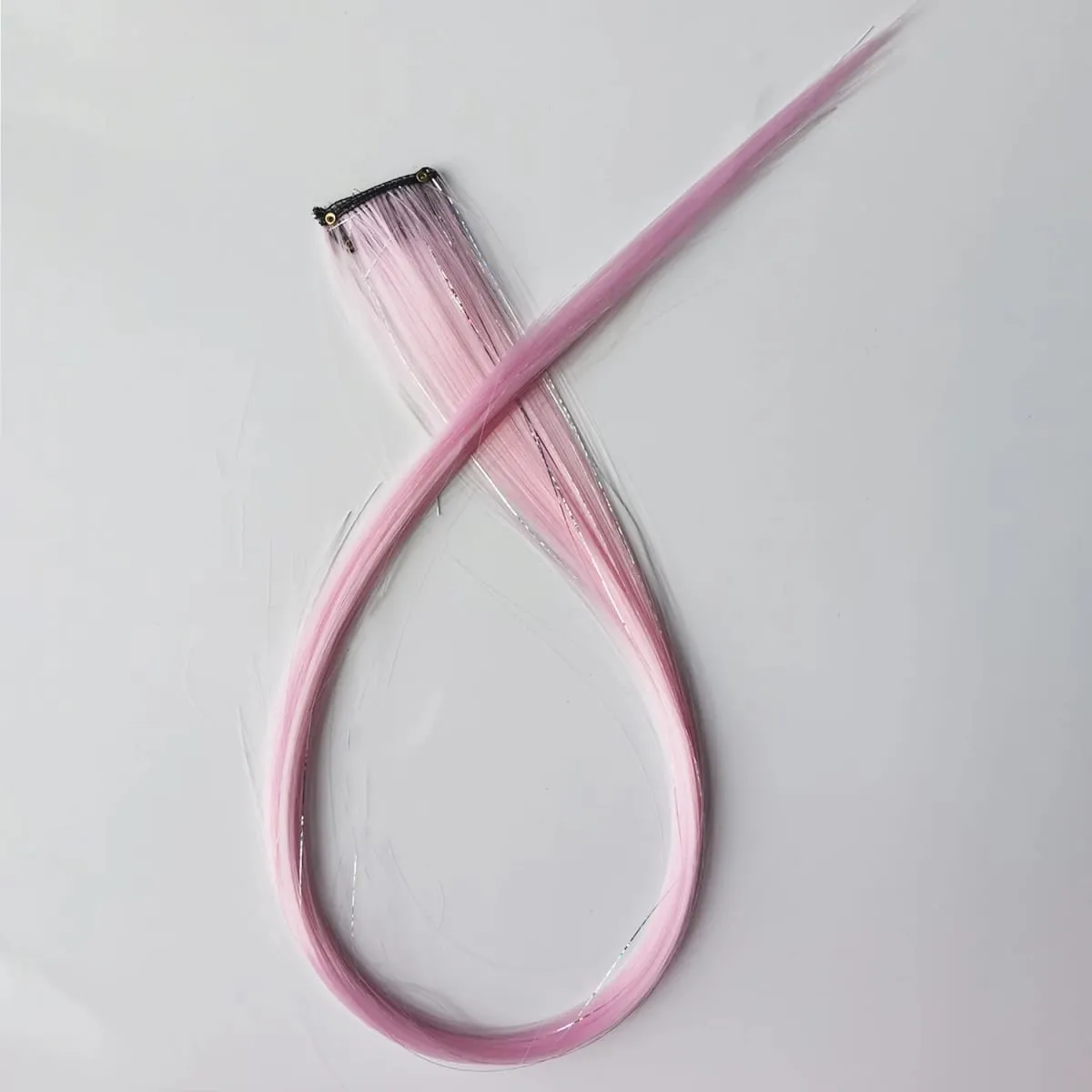 Clipe em extensões de cabelo coloridas mistas prateadas enfeites de cabelo sintético arco-íris destaques de festa de feriado para mulheres e meninas