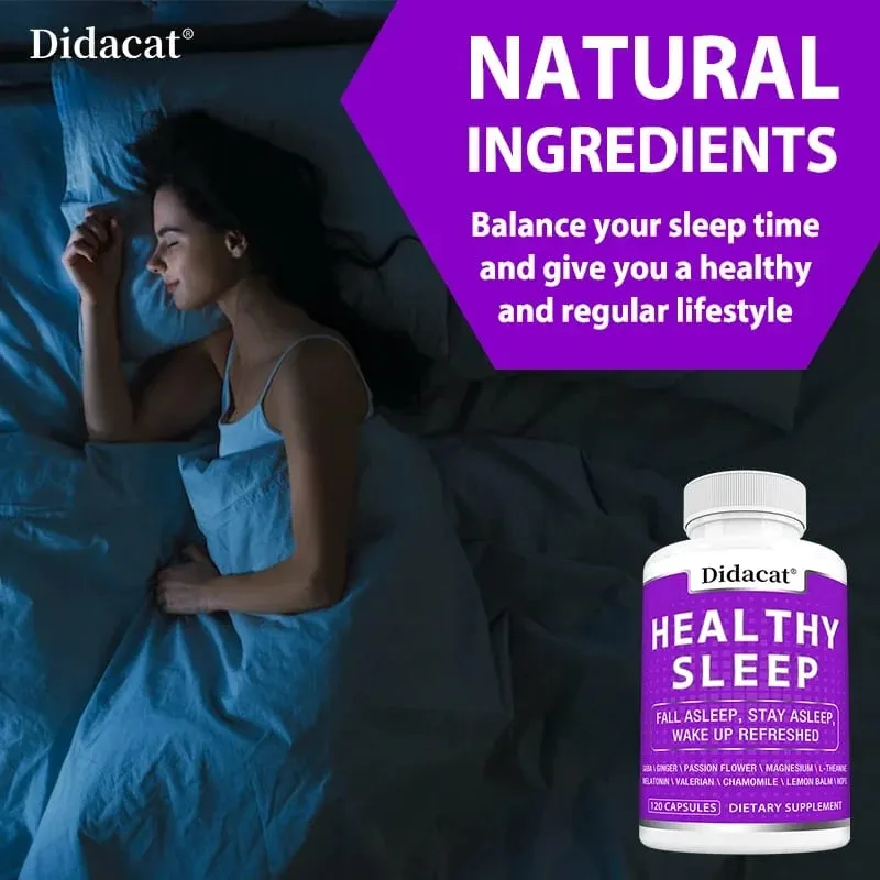 Valerian Capsules - with Magnesium Glycinate Chamomile Promate Sleep Quality Improve Mood Support Immune Health