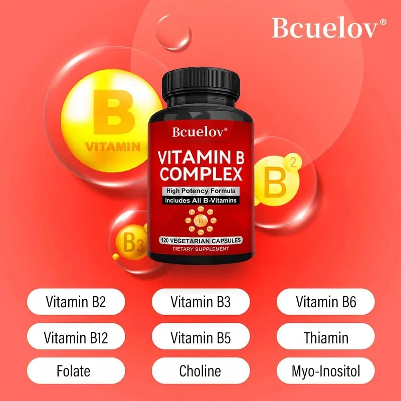 B 群維生素 - 所有 B 群維生素，包括 B12 B1 B2 B3 B5 B6 B7 B9 葉酸 - 支持健康的能量代謝