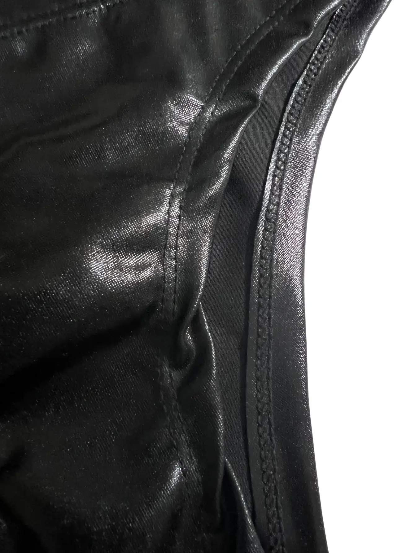 1Pc men's PU leather triangle underwear, sexy triangle underwear, boxing fitness, suitable for costume parties, sweet gift 3256809313293784