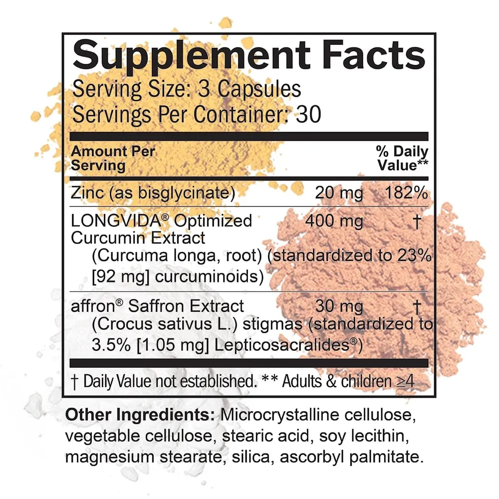 Suplementos Happy Saffron Plus - Suplemento de extrato de flor de açafrão para suporte à saúde ocular - Intensificador de humor para homens e mulheres