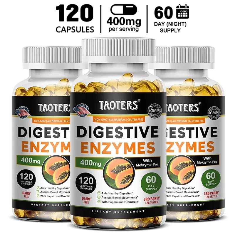 Digestive Enzymes - Aids in Bowel Movements Metabolism Nutrient Digestion and Intestinal Health for Adult Men and Women