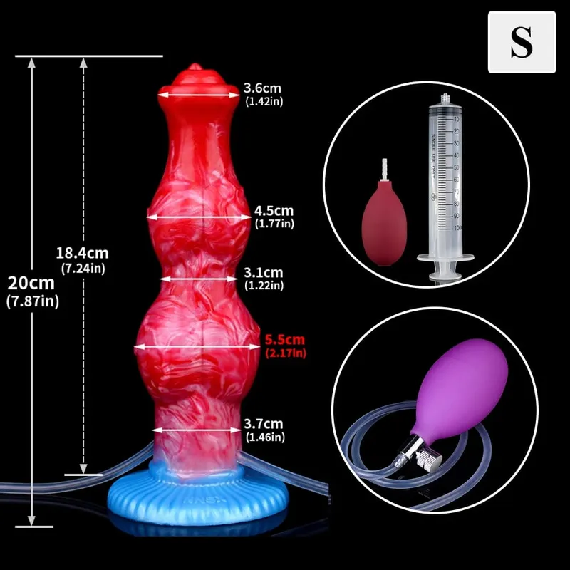 Enorme nó esguichando-dildo inflável com forte otário silicone inflat anal plug trainer iniciante brinquedos sexuais para mulheres homens