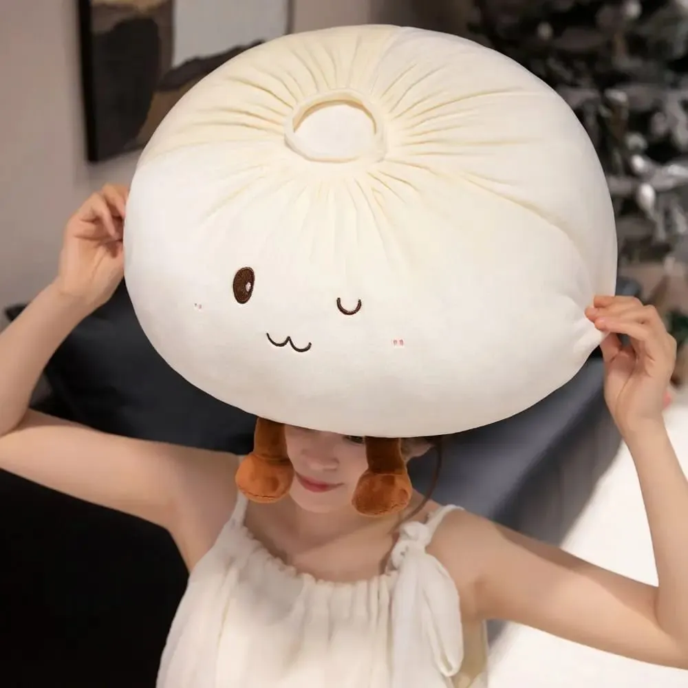 Super macio material de pelúcia pão cozido no vapor travesseiro de pelúcia fofo confortável pp algodão preenchido bolinho de pelúcia brinquedo alívio do estresse