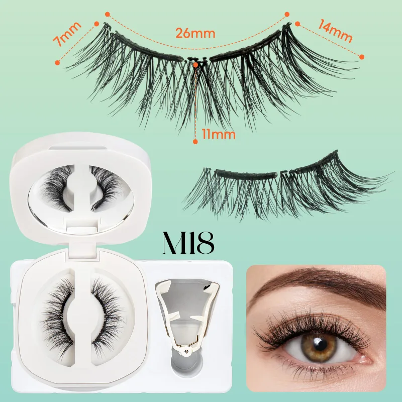 Cílios magnéticos macios, sem necessidade de cola, cílios 3d de aparência natural reutilizável, fácil aplicação, kit de cílios magnéticos macios para maquiagem dos olhos