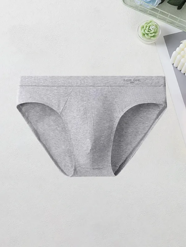 2PCS Men's Cotton Briefs Soft Basic Underwear Mid Waist Comfort Casual Underpants Solid Color Knitted Men's Brief