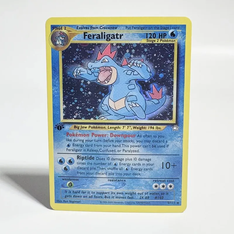 Cartas pokémon 1996, edição básica, cartão flash, charizard, gengar, blastoise, feraligatr, gengar, cartão comercial, coleção de proxy
