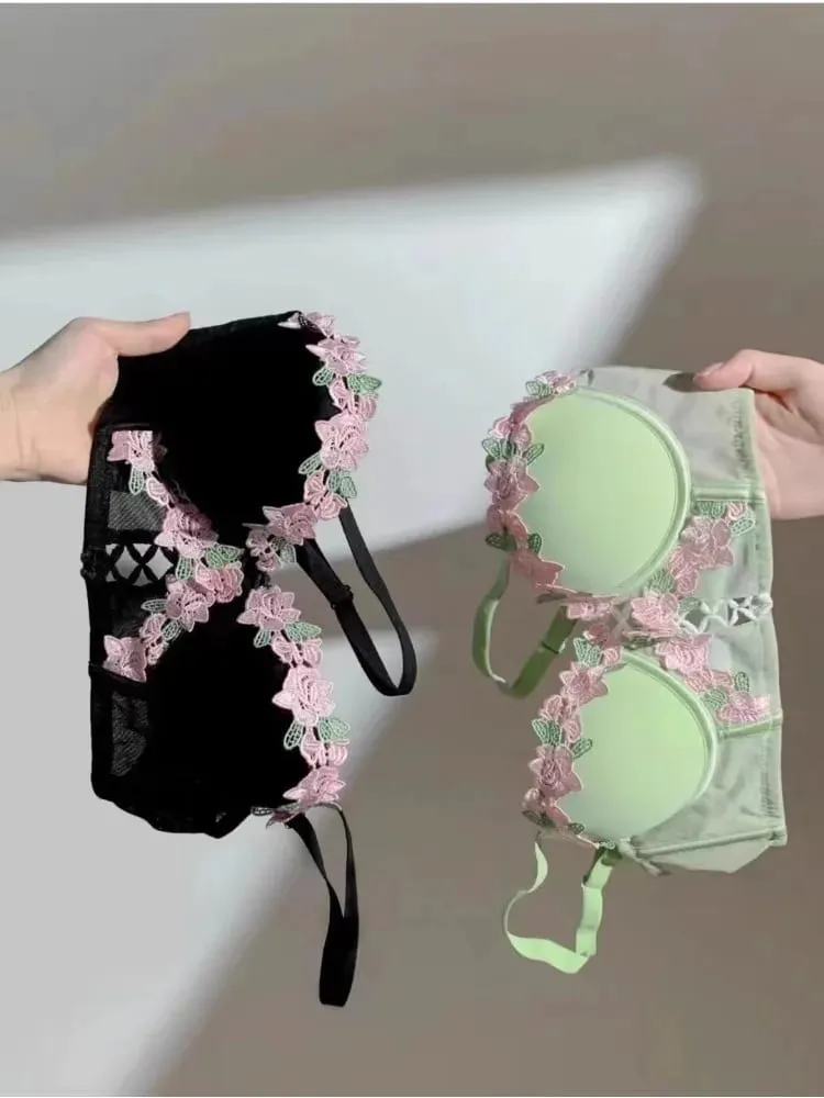 Londres anime bralette-sutiã delicado sem fio para conjunto adolescentes japonês verão roupa interior pequeno busto close-fit sutil fascínio