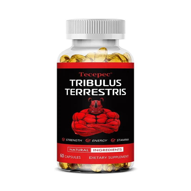 Cápsulas de Extrato de Tribulus Terrestris - com Maca Ashwagandha - Resistência Energética e Energia Natural Não OGM