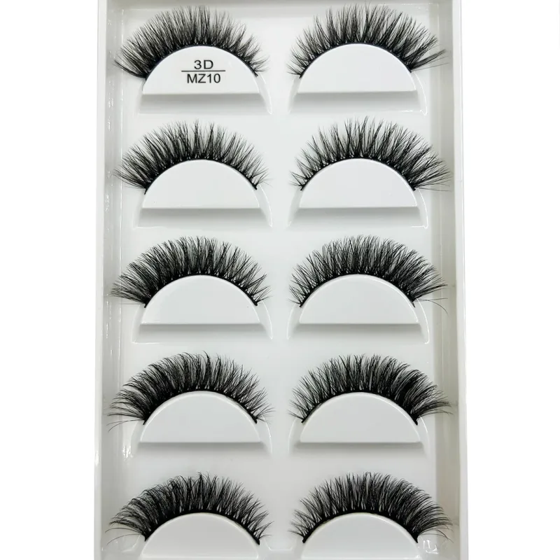 Wholesale 5 Pairs 3D Natural Mink False Eyelashes Makeup Extension Eyelash Fake Eye Lashes Faux Cils Make Up Beauty Cilios