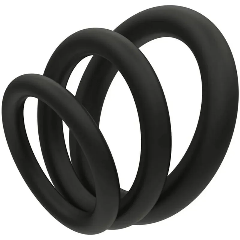 Anel peniano de silicone durável, anéis penianos para homens, atraso na ejaculação, brinquedos sexuais de borracha, anéis para homens 3 tamanhos