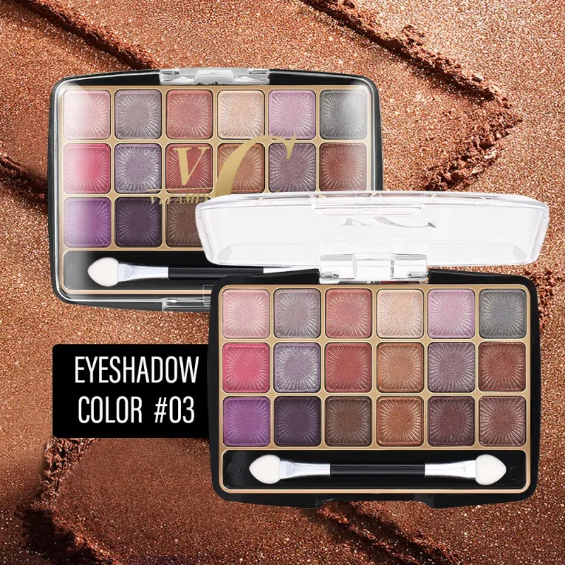 Paleta de sombras fosca brilhante, 18 cores, com pincel de sombra dupla, multitom, tom de terra, glitter, paleta de maquiagem para os olhos