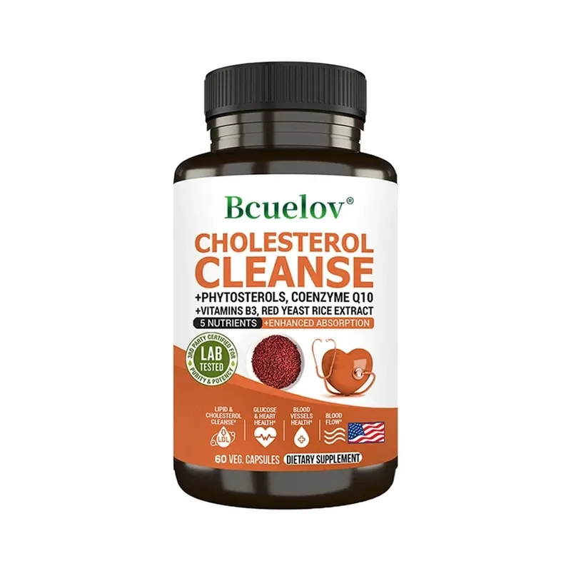 Suplemento de limpeza de colesterol - ajuda a reduzir os níveis de colesterol e promove a circulação cardiovascular e arterial saudável