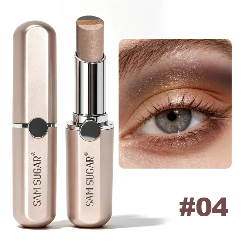 Bastão de sombra gradiente em 3 cores, creme de contorno brilhante, sombra à prova d'água, resistente a manchas, maquiagem rápida para os olhos