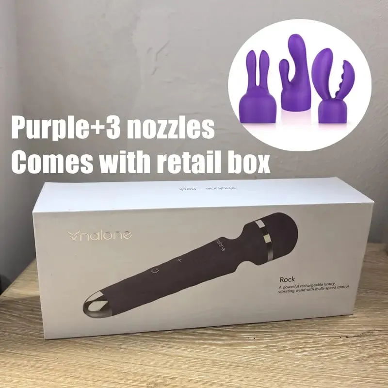 Nalone 強力振動器可選 3 個噴嘴 USB 充電魔棒 AV 振動器按摩器振動假陽具成人 18 歲以上女性性玩具