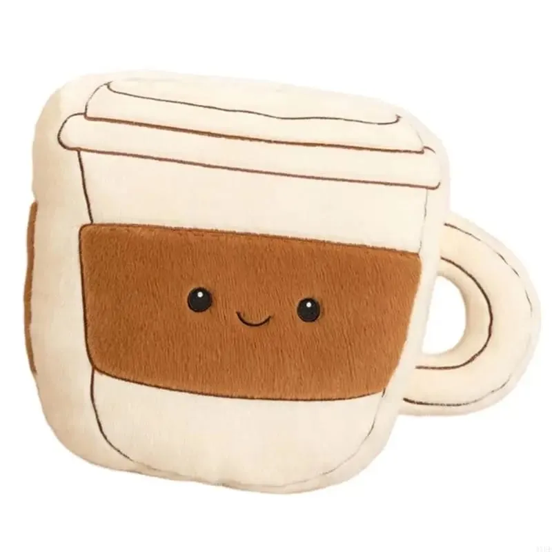 Almofada de pelúcia de feijão de café almofada traseira de boneca de pelúcia macia para uso em sofá e lounge