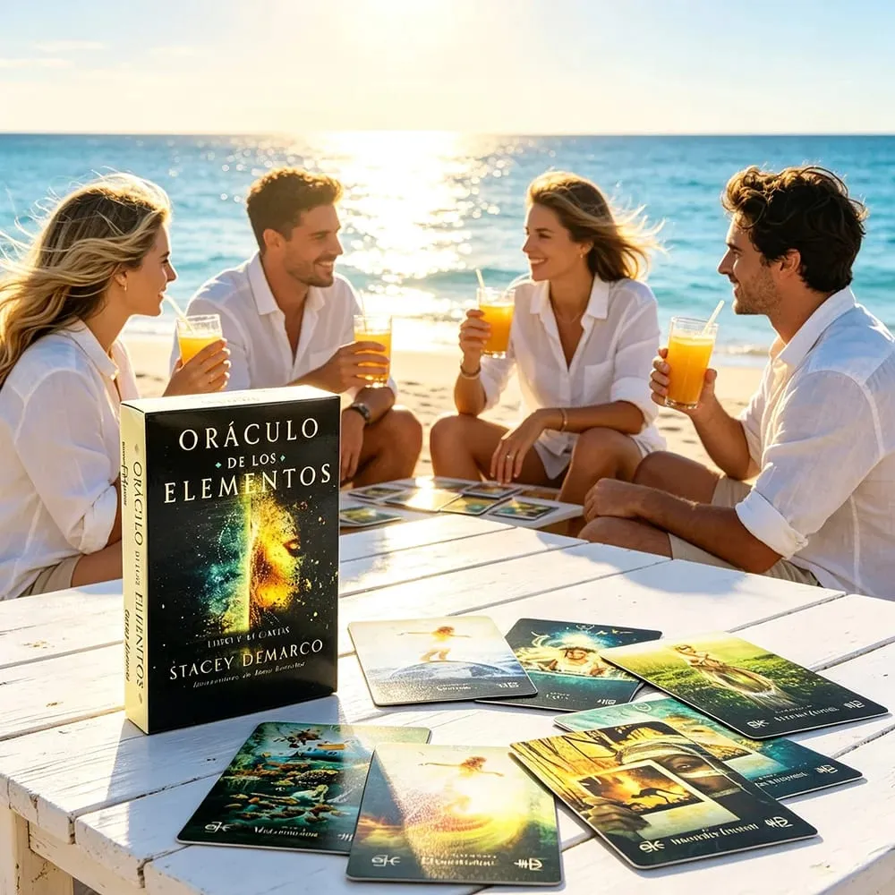 Oráculo de los elementos oráculo cartas baralho de 44 cartas, versão espanhola, orientação espiritual elementar, jogos de tabuleiro de adivinhação