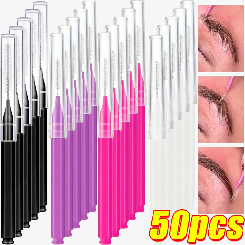 5-50PS Portable Mini Eyebrow Brushes Disposable Eyelash Brow Lifting Brush Applicators Lash Extension Comb Beauty Makeup Tools