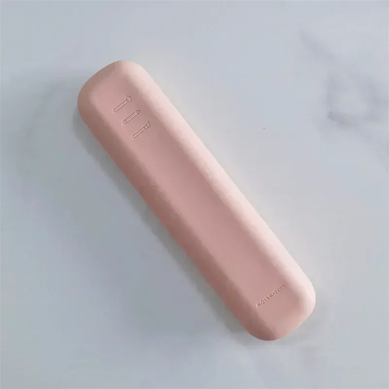Suporte de escova de maquiagem de viagem silicone escovas cosméticos saco de armazenamento portátil beleza esponja caso organizador de maquiagem para viajar