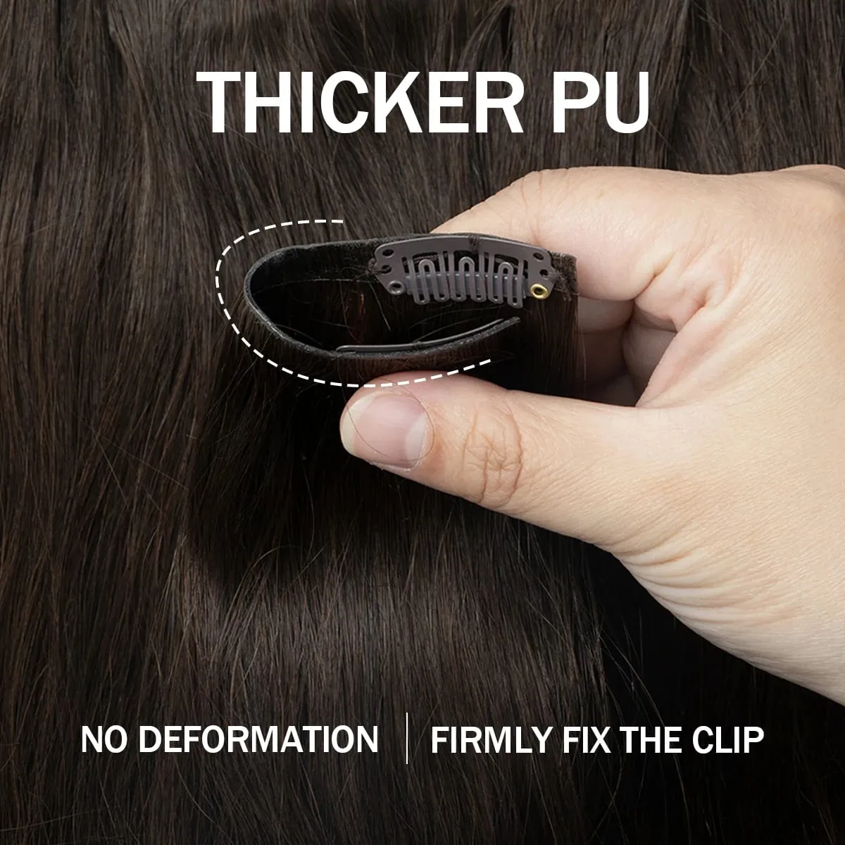Invisible PU Clip In Human Hair Extension Seamless Tape Weft Thin and Soft Tape Weft 7Pcs/set 12-24inch 100G 120G Clip on Hair