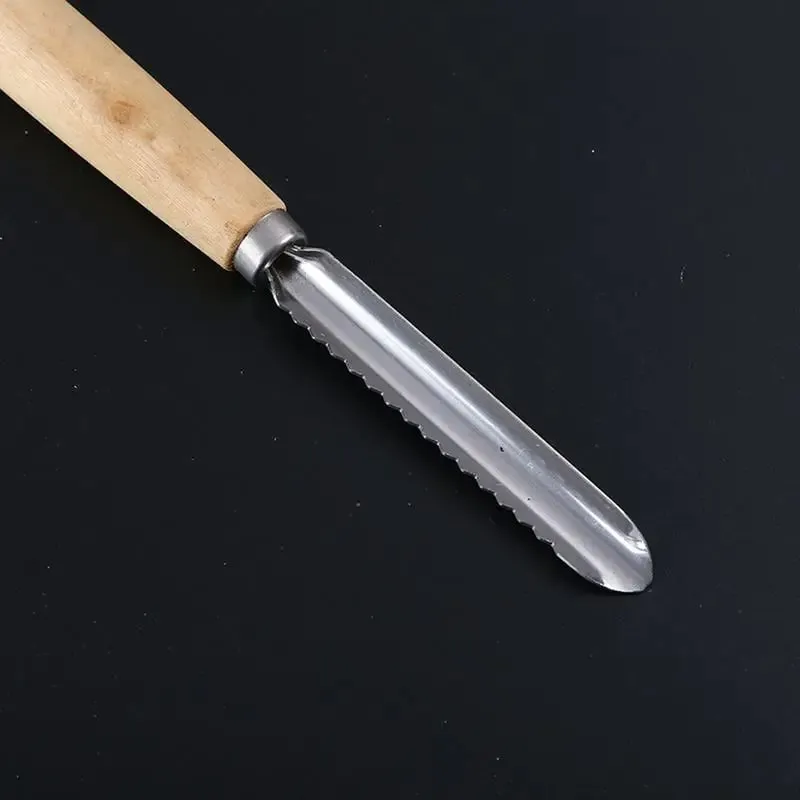 Corer ferramenta de cozinha de aço inoxidável pêra pitter antiderrapante manual de cozinha corer com alça de madeira para cortar frutas cozinhar salada