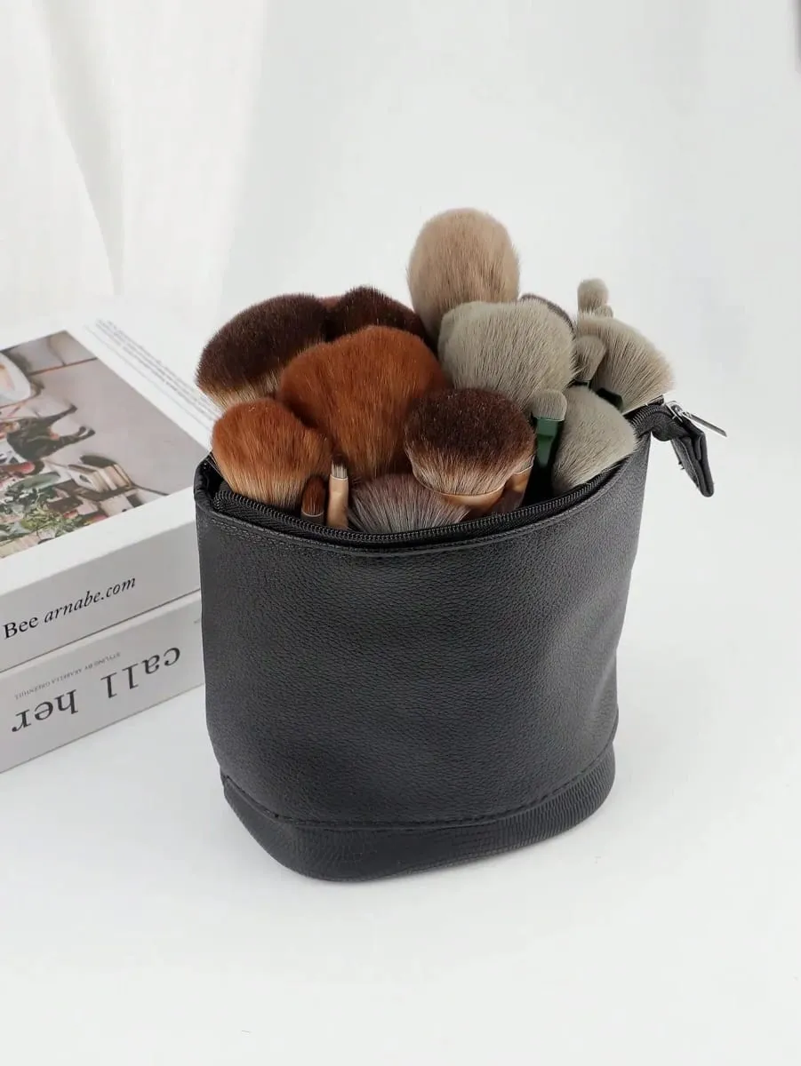 Bolsa de pincel de maquiagem dobrável, grande capacidade, ferramenta profissional, bolsa de armazenamento para 100 pincéis, bolsa cosmética portátil