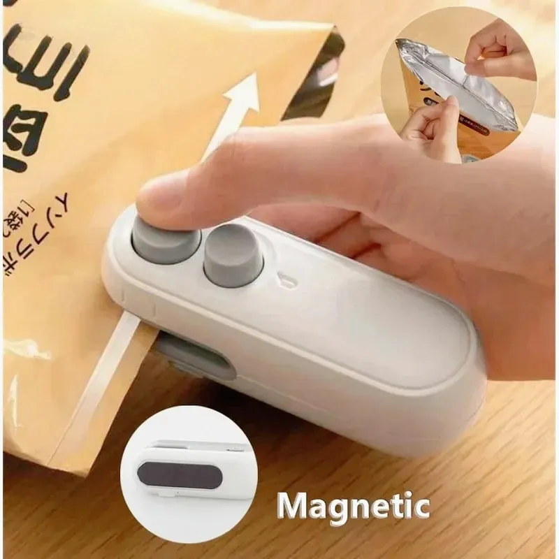 2-in-1-Plastiktüten-Versiegelungsgerät, Mini-tragbare Plastiktüten-Versiegelungsmaschine, thermische Versiegelungsmaschine, Handheld-Heißsiegelgerät für die Aufbewahrung von Lebensmitteln und Verpackungen