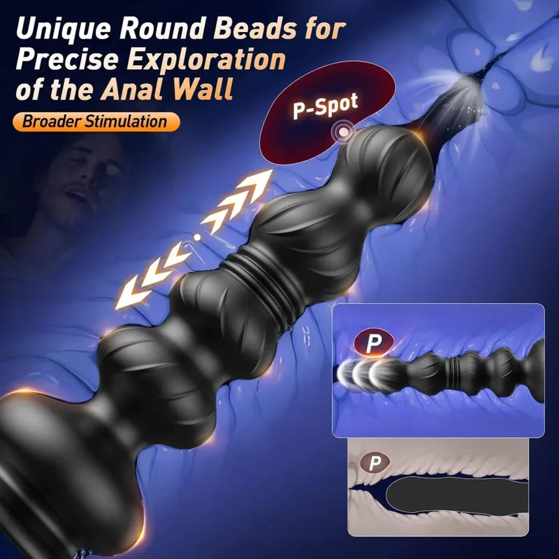 Empurrando contas anais massageador de próstata vibrador anal brinquedos butt plug trainer vibrando empurrando brinquedos sexuais para homens mulheres adultos — image 2