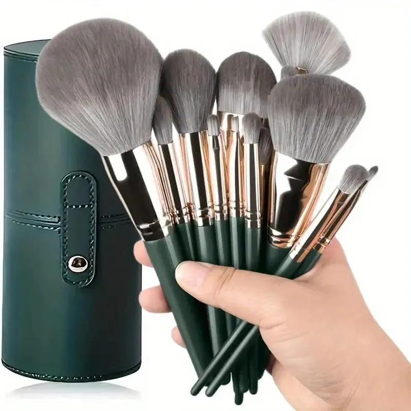 14 pçs pincéis de maquiagem conjunto macio macio pincéis cosméticos profissionais para fundação pó sombra mistura beleza completa