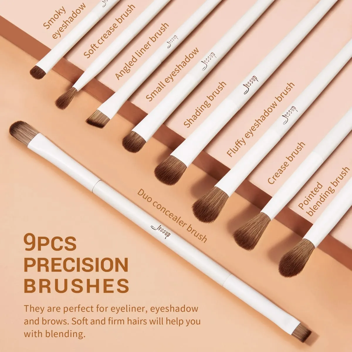 Jessup 14 pçs conjunto de escova de maquiagem profissional sintético macio fundação pó mistura sombra de olho contorno forro escovas kit t329