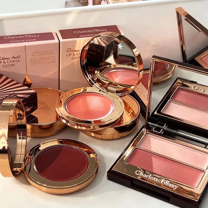 Fashion Charlotte Lip Cheek Dual-use Blusher Cream Two Color Highlight Powder Blusher Waterproof Oil Control Tilbury Cosmetics — image 2