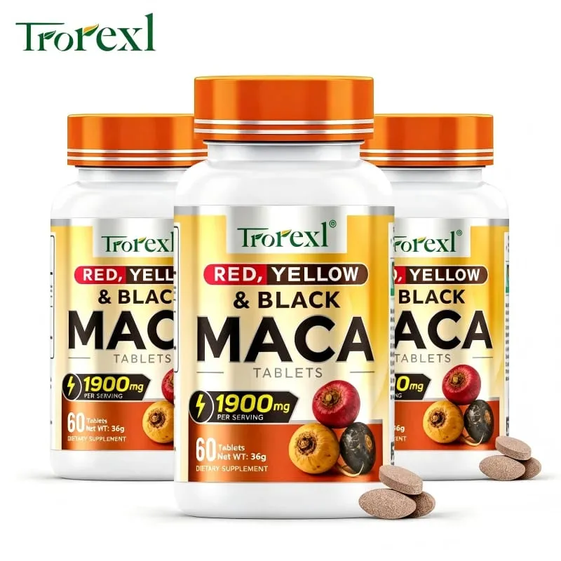Suplementos de Desempenho Masculino – Apoiam a Resiliência, Confiança Física e Resistência com Mistura de Raiz Tricolor
