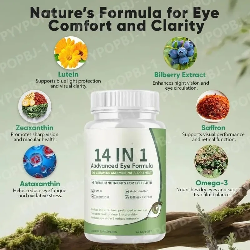 60 Count Eye Health Capsules with Lutein Zeaxanthin Daily Visual Comfort Support Eye Nutrition Supplement — image 2