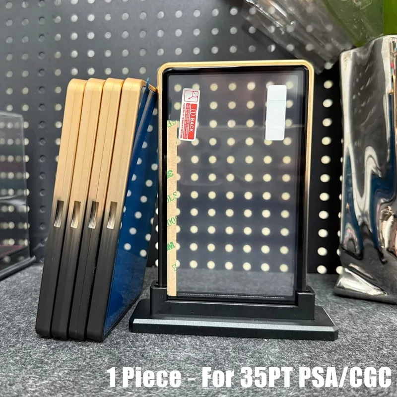 Multicolor gradiente cor liga de alumínio cartão comercial proteger titular caixa de metal para 35pt psa cgc cartão graduado