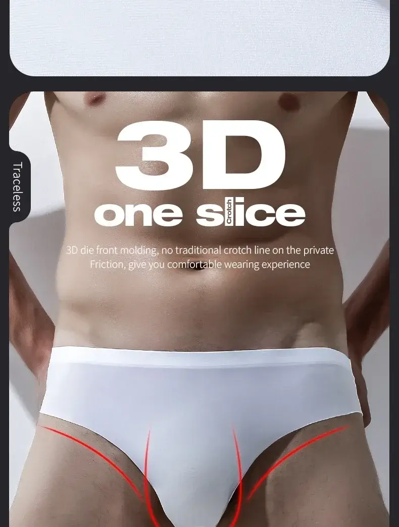 3 peças cuecas masculinas de seda gelada, verão respirável, secagem rápida, shorts sem costura, transparente ultrafino, personalizado l